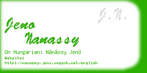 jeno nanassy business card