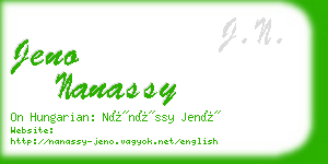 jeno nanassy business card